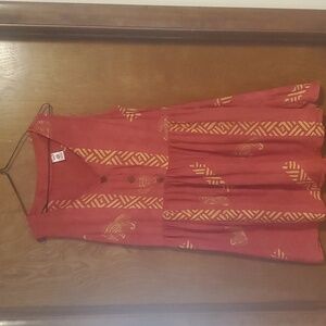 Batik African Print Sleeveless Sunmer Dress M
